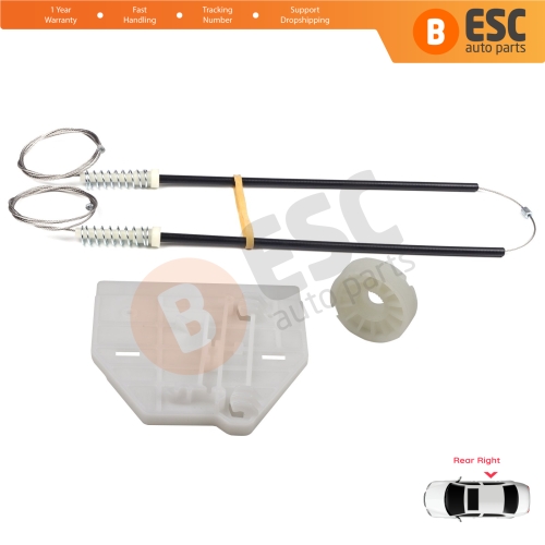 Power Window Regulator Repair Set Rear Right Door for Audi A6 C6 S6 4F 4F2 4F5 2004-2011 4/5 Door 4F0839462