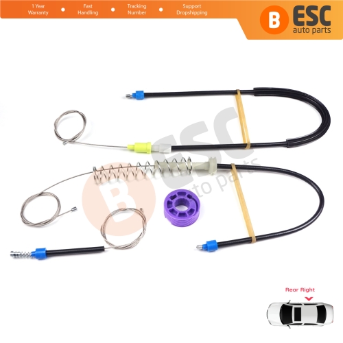 Window Regulator Repair Kit Rear Right for VW Phaeton 3D MK1 2002-2016 LWB Long Wheelbase 3D7839462