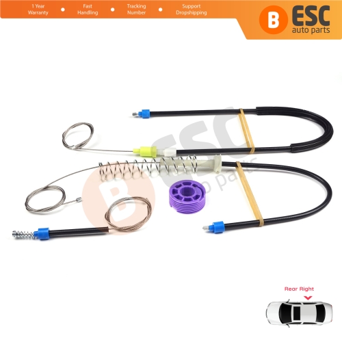 Window Regulator Repair Kit Rear Right for VW Phaeton 3D MK1 2002-2016 LWB Long Wheelbase 3D7839462