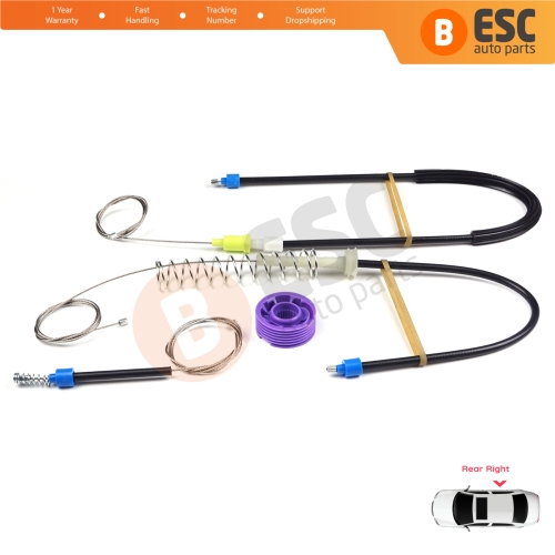 Window Regulator Repair Kit Rear Right for VW Phaeton 3D MK1 2002-2016 LWB Long Wheelbase 3D7839462