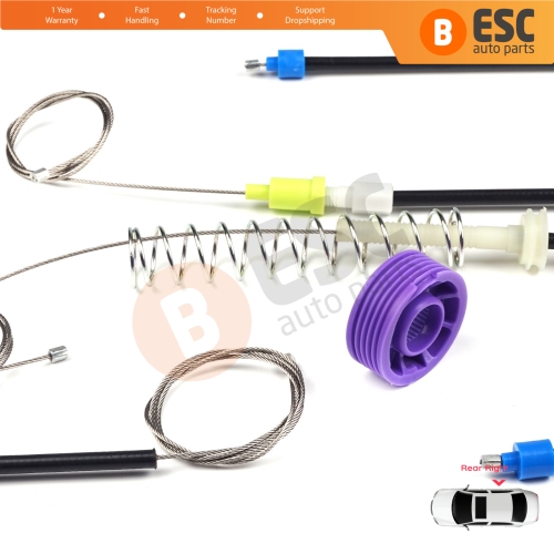 Window Regulator Repair Kit Rear Right for VW Phaeton 3D MK1 2002-2016 LWB Long Wheelbase 3D7839462