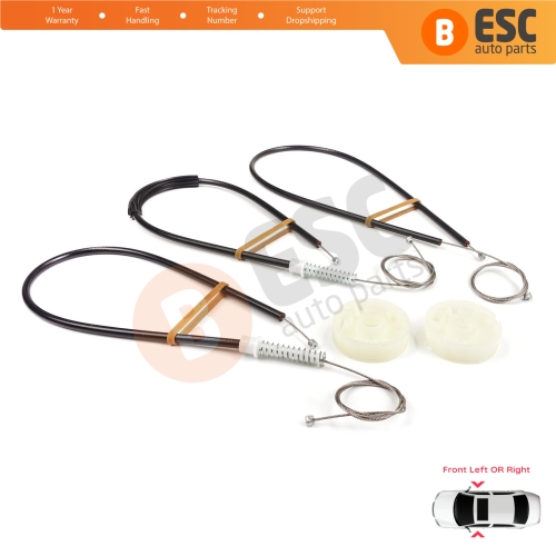 Window Regulator Repair Set Front Left or Right for Smart Roadster 452 2003-2005 Coupe Convertible