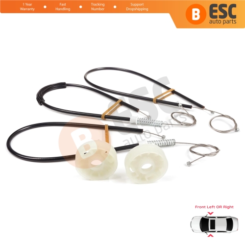 Window Regulator Repair Set Front Left or Right for Smart Roadster 452 2003-2005 Coupe Convertible
