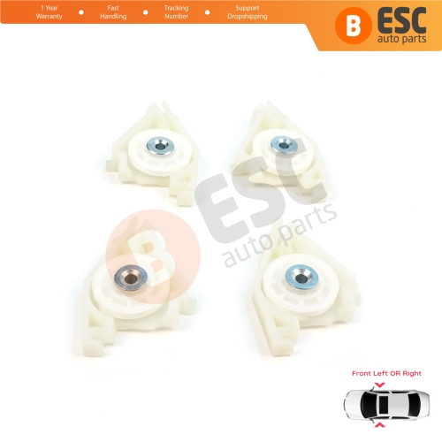 Front Window Regulator Repair Left and Right Corner Pulley Wheel Clips Pin Set for Audi A4 S4 B6 B7 8E B8 8K Seat Exeo 3R 4/5 Door