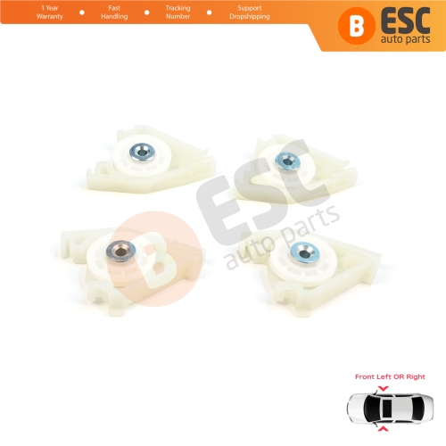 Front Window Regulator Repair Left and Right Corner Pulley Wheel Clips Pin Set for Audi A4 S4 B6 B7 8E B8 8K Seat Exeo 3R 4/5 Door