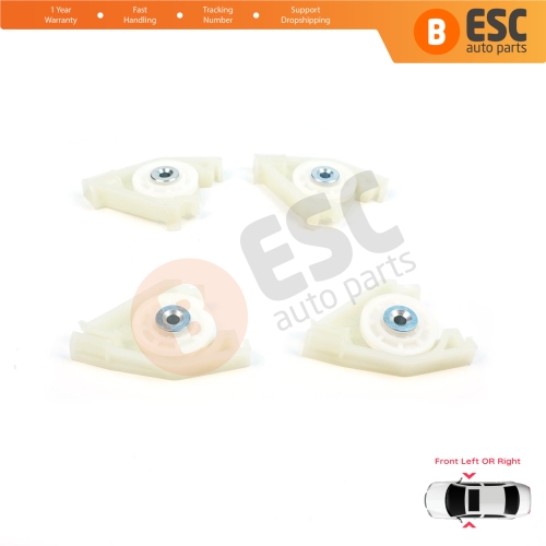 Front Window Regulator Repair Left and Right Corner Pulley Wheel Clips Pin Set for Audi A4 S4 B6 B7 8E B8 8K Seat Exeo 3R 4/5 Door