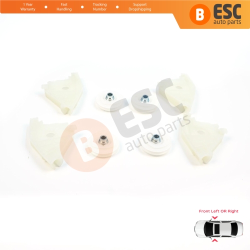 Front Window Regulator Repair Left and Right Corner Pulley Wheel Clips Pin Set for Audi A4 S4 B6 B7 8E B8 8K Seat Exeo 3R 4/5 Door