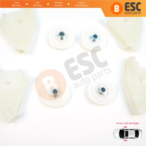 Front Window Regulator Repair Left and Right Corner Pulley Wheel Clips Pin Set for Audi A4 S4 B6 B7 8E B8 8K Seat Exeo 3R 4/5 Door