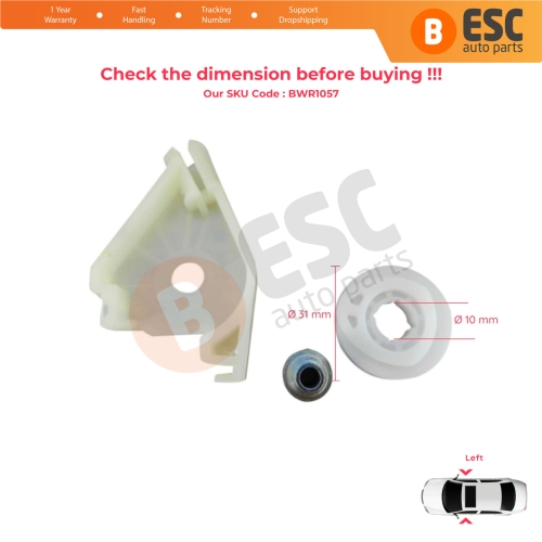 Front Window Regulator Repair Corner Pulley Wheel Clips Pin Set Left for Audi A4 S4 B6 B7 8E B8 8K Seat Exeo 3R 4/5 Door