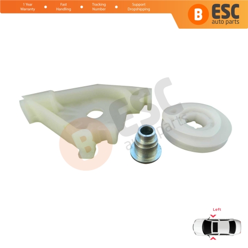 Front Window Regulator Repair Corner Pulley Wheel Clips Pin Set Left for Audi A4 S4 B6 B7 8E B8 8K Seat Exeo 3R 4/5 Door