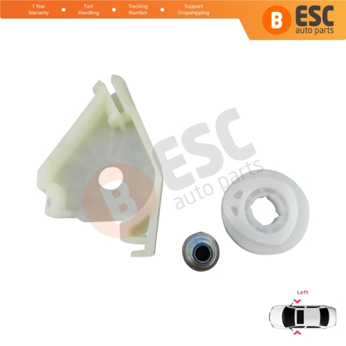Front Window Regulator Repair Corner Pulley Wheel Clips Pin Set Left for Audi A4 S4 B6 B7 8E B8 8K Seat Exeo 3R 4/5 Door