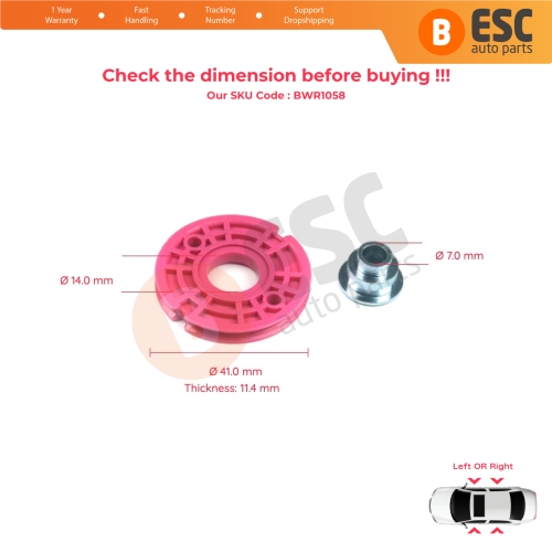 Window Regulator Repair Corner Cable Roller Pulley Wheel Clips Pin for BMW 5 Series E39 1996-2004 4/5 Door