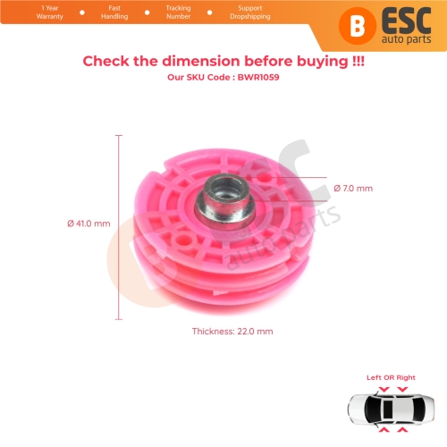 Window Regulator Repair Corner Cable Double Roller Pulley Wheel Clips Pin for BMW 5 Series E39 1996-2004 4/5 Door