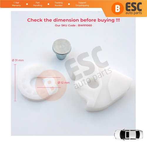 Window Regulator Repair Corner Wheel Kit Front or Rear Left Door For Hyundai Accent 1994-On 82403-0U010 