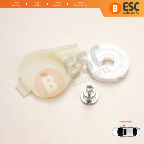 Front Right Window Regulator Repair Corner Cable Roller Pulley Clips Pin Set 1 for Fiat Doblo MK1 MPV Van 119 223 2001-2010 51718403