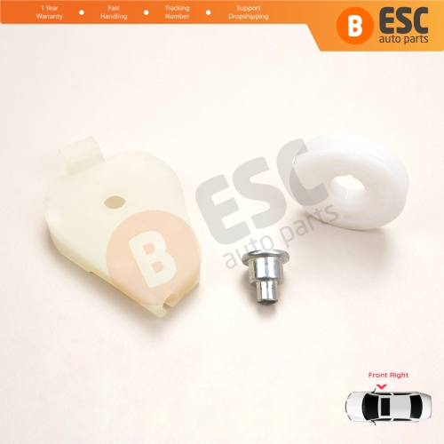 Front Right Window Regulator Repair Corner Cable Roller Pulley Clips Pin Set 1 for Fiat Doblo MK1 MPV Van 119 223 2001-2010 51718403