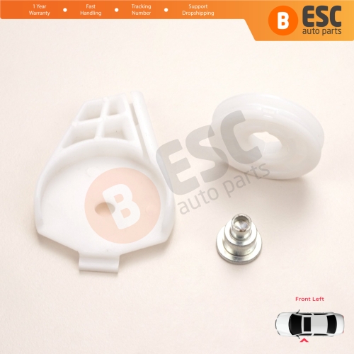 Front Left Window Regulator Repair Corner Cable Roller Pulley Clips Pin Set 1 for Fiat Doblo MK1 MPV Van 119 223 2001-2010 51718404