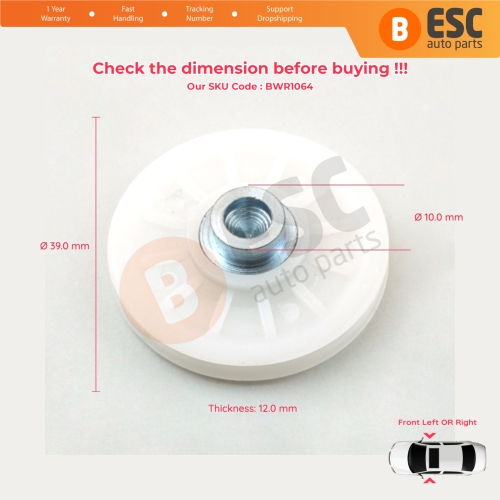 Front Window Regulator Repair Corner Cable Roller Pulley for VW Transporter T5 Caddy 2 3 Touran 1 Seat Cordoba 1 Ibiza 2 Inca