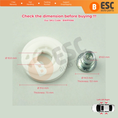 Window Regulator Repair Corner Cable Roller Pulley for VW Golf MK4 5 6 1997-2014 Bora Jetta A4 A5 Vento R32 GTI Rabbit