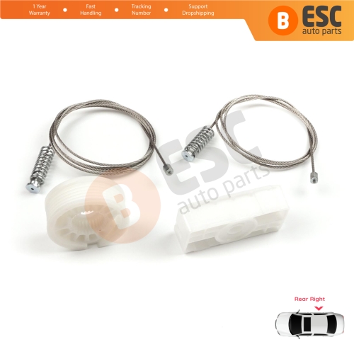 Rear Right Quarter Window Regulator Repair Set for Audi A4 S4 RS4 B6 B7 8H7 8HE 2002-2009 2-Door CC Cabriolet 8H0839398