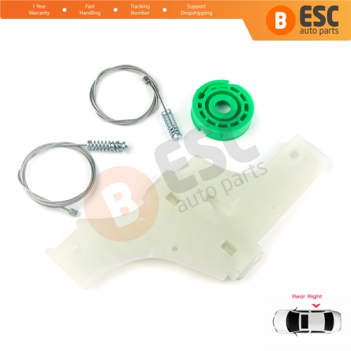 Window Regulator Repair Kit Rear Right for Peugeot 508 MK1 W23  8D 8E 2010-2018 4/5 Door 9224H9
