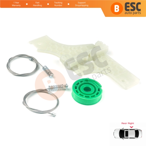 Window Regulator Repair Kit Rear Right for Peugeot 508 MK1 W23  8D 8E 2010-2018 4/5 Door 9224H9