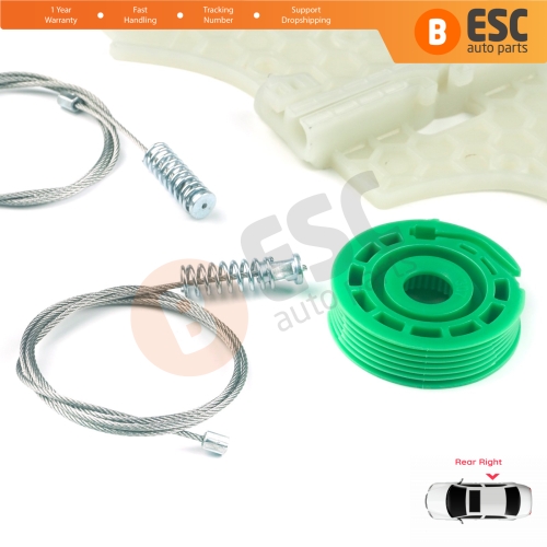 Window Regulator Repair Kit Rear Right for Peugeot 508 MK1 W23  8D 8E 2010-2018 4/5 Door 9224H9