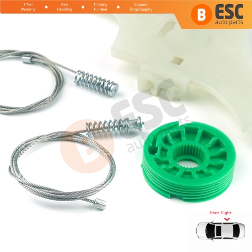 Window Regulator Repair Kit Rear Right for Peugeot 508 MK1 W23  8D 8E 2010-2018 4/5 Door 9224H9