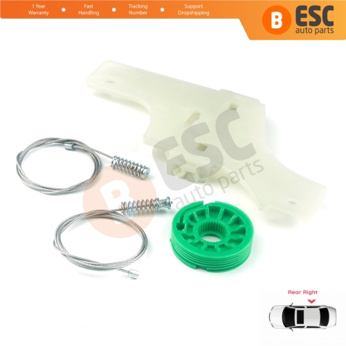 Window Regulator Repair Kit Rear Right for Peugeot 508 MK1 W23  8D 8E 2010-2018 4/5 Door 9224H9