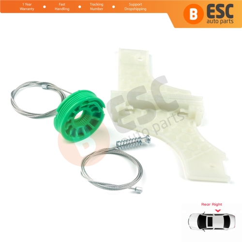 Window Regulator Repair Kit Rear Right for Peugeot 508 MK1 W23  8D 8E 2010-2018 4/5 Door 9224H9