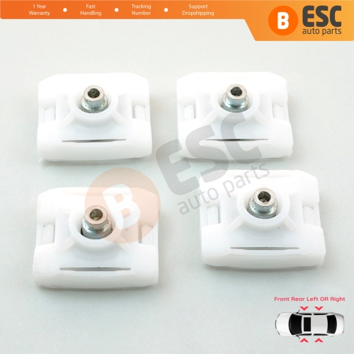 4 Pieces Window Regulator Sliding Pivot Guide Jaw Set for Mercedes E Class W124 S W126 W140 W201 190 C W202 W203 1267200042