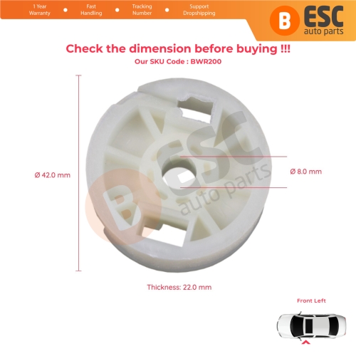 Window Regulator Repair Roller Gear Wheel Pulley Front Left Door for Mercedes Vito Viano Mixto V Class MK2 W639 2003-2010 6397200046