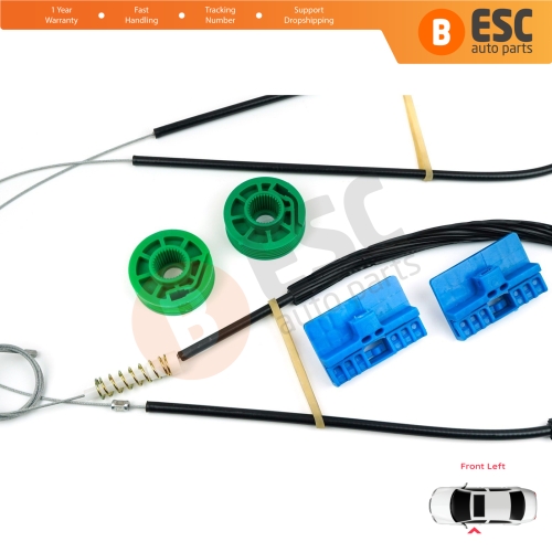 Window Regulator Repair Kit Front Left Door for Audi A6 C5 4B 1997-2005 Allroad 4BH 4/5 Door 4B0837461