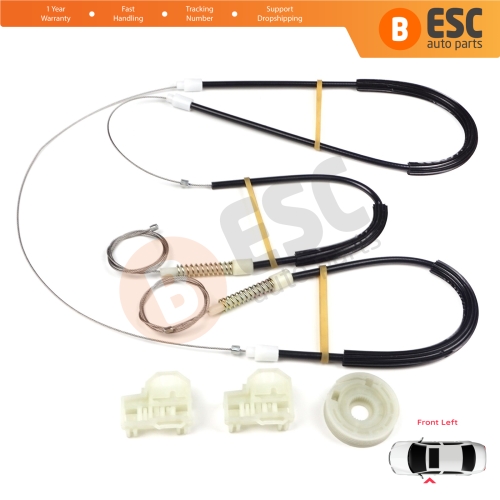 Window Regulator Repair Kit Front Left Door for VW Polo MK3 6N1 6N2 Hatchback 1994-2001 4/5 Door 6N4837461