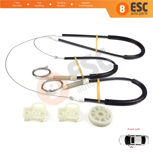 Window Regulator Repair Kit Front Left Door for VW Polo MK3 6N1 6N2 Hatchback 1994-2001 4/5 Door 6N4837461