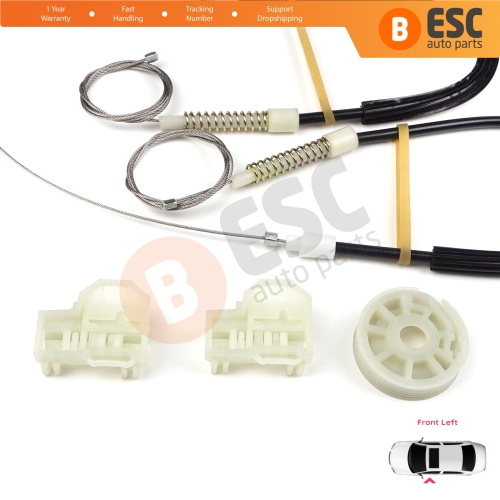 Window Regulator Repair Kit Front Left Door for VW Polo MK3 6N1 6N2 Hatchback 1994-2001 4/5 Door 6N4837461