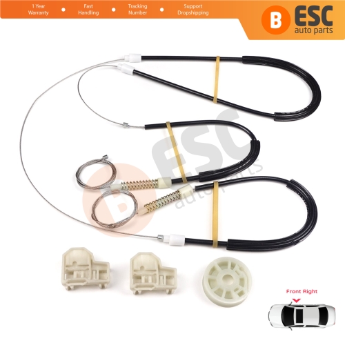 Window Regulator Repair Kit Front Right Door for VW Polo MK3 6N1 6N2 Hatchback 1994-2001 4/5 Door 6N4837462