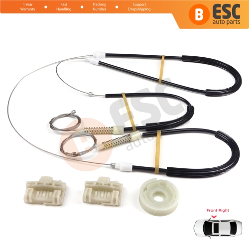 Window Regulator Repair Kit Front Right Door for VW Polo MK3 6N1 6N2 Hatchback 1994-2001 4/5 Door 6N4837462