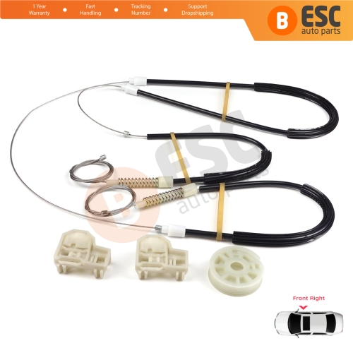 Window Regulator Repair Kit Front Right Door for VW Polo MK3 6N1 6N2 Hatchback 1994-2001 4/5 Door 6N4837462