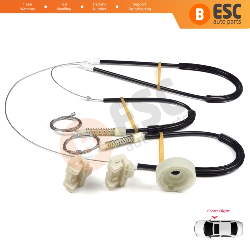 Window Regulator Repair Kit Front Right Door for VW Polo MK3 6N1 6N2 Hatchback 1994-2001 4/5 Door 6N4837462