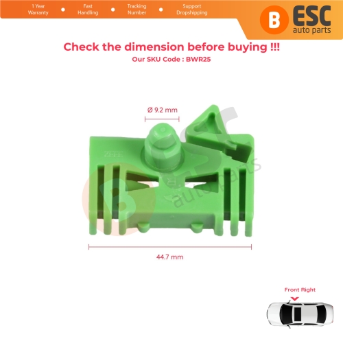 Power Window Regulator Repair Clips Front Right for Peugeot 306 1992-2003 4/5 Door HB Sedan Saloon 9221C1