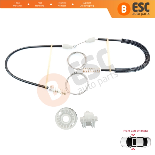 Window Regulator Repair Kit Front Left or Right Door for Renault Clio MK2 BB/CB 1998-2012 4/5 Door 7700842240 7700842241