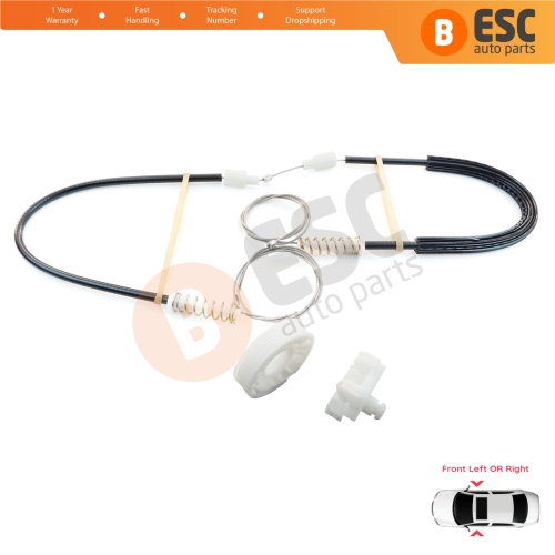 Window Regulator Repair Kit Front Left or Right Door for Renault Clio MK2 BB/CB 1998-2012 4/5 Door 7700842240 7700842241