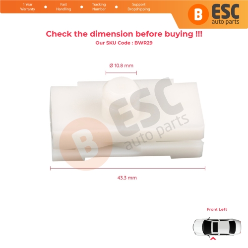 Window Regulator Repair Clips Front Left Door for Renault Megane MK1 X64 1996-2003 4/5 Door 7700834347