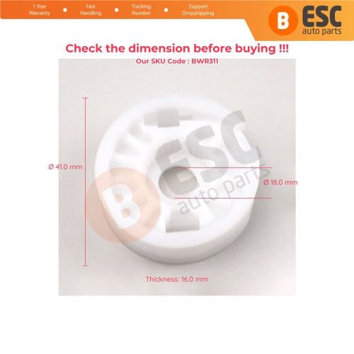 Window Regulator Repair Cable Roll Gear Reel Wheel Pulley Front OR Rear Right Doors for Mercedes BMW Seat VW Saab A2097200846 51337140588