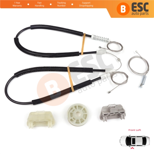 Power Window Regulator Repair Set Front Left Door for Ford Focus MK1 2000-2007 4/5 Door 6S4Z5423201BA