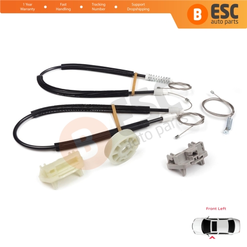 Power Window Regulator Repair Set Front Left Door for Ford Focus MK1 2000-2007 4/5 Door 6S4Z5423201BA