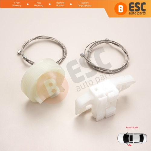 Power Window Regulator Repair Set Front Left Door for Renault Modus Grand Modus F/JP0 2003-2008 4/5 Door Pre-Facelift 8200748377