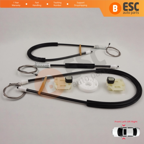 Power Window Regulator Repair Set Front Right or Left Door for VW New Beetle C1 1C1 1997-2011 3-Door Hatchback 1C0837655 1C0837656