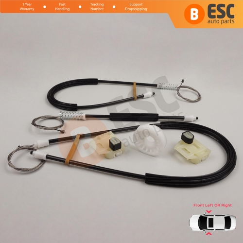 Power Window Regulator Repair Set Front Right or Left Door for VW New Beetle C1 1C1 1997-2011 3-Door Hatchback 1C0837655 1C0837656